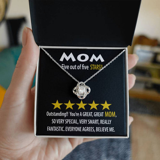 Mom-Five Stars Love Knot Necklace