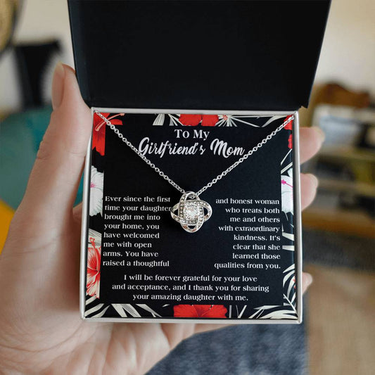 Girlfriend's Mom-Forever Grateful Love Knot Necklace