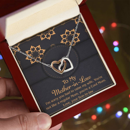 Mother-In-Law-Cool Mom Interlocking Heart Necklace