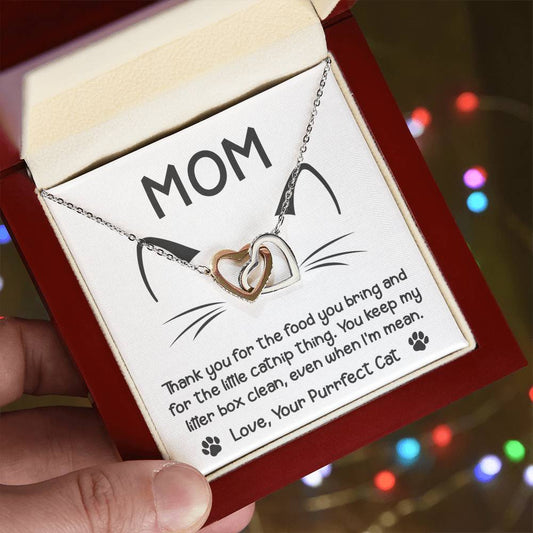 Cat Mom-When I_m Mean Interlocking Heart Necklace