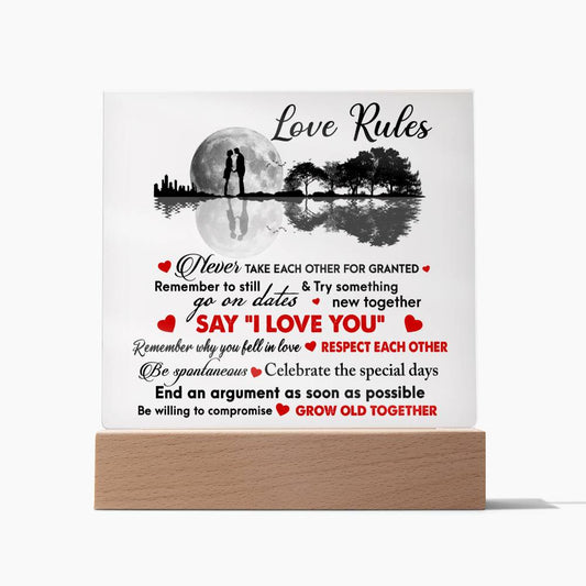 Love Rules-I Love You-Acrylic