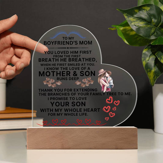 You loved him first from the first breath he breathed - Boyfriend's Mom gift