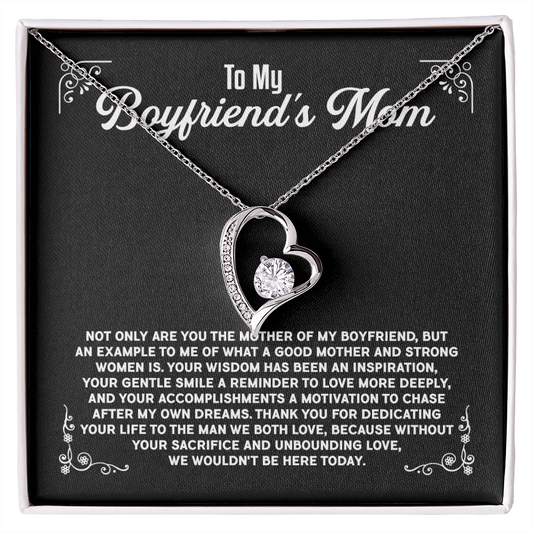 To My Boyfriend's Mom - Thank You For Dedicating Your Life To The Man We Both Love - Forever Love Necklace