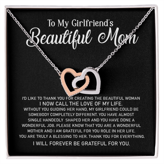 To My Girlfriend's Mom - Now I Call The Love Of My Life - Interlocking Heart Necklace