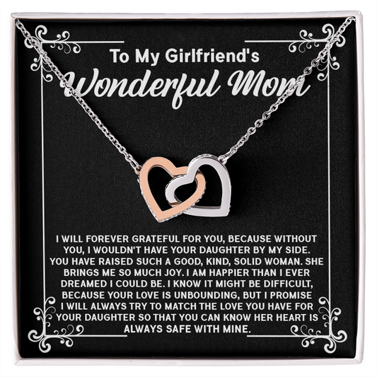 To My Girlfriend's Mom - I Will Forever Be Grateful For You - Interlocking Heart Necklace